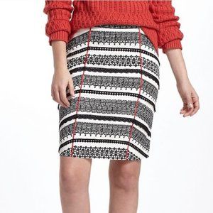 Anthropologie Tabitha Piped Lace Pencil Skirt